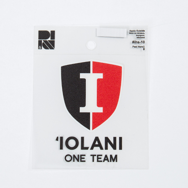 Decal Apply Outside Shield `IOLANI ONE TEAM IHS10