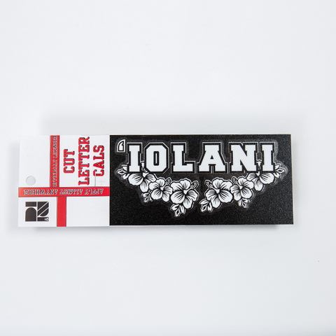 Decal `IOLANI Hibiscus Cut Letters