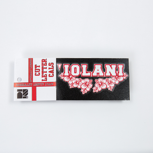 Decal `IOLANI Hibiscus Cut Letters